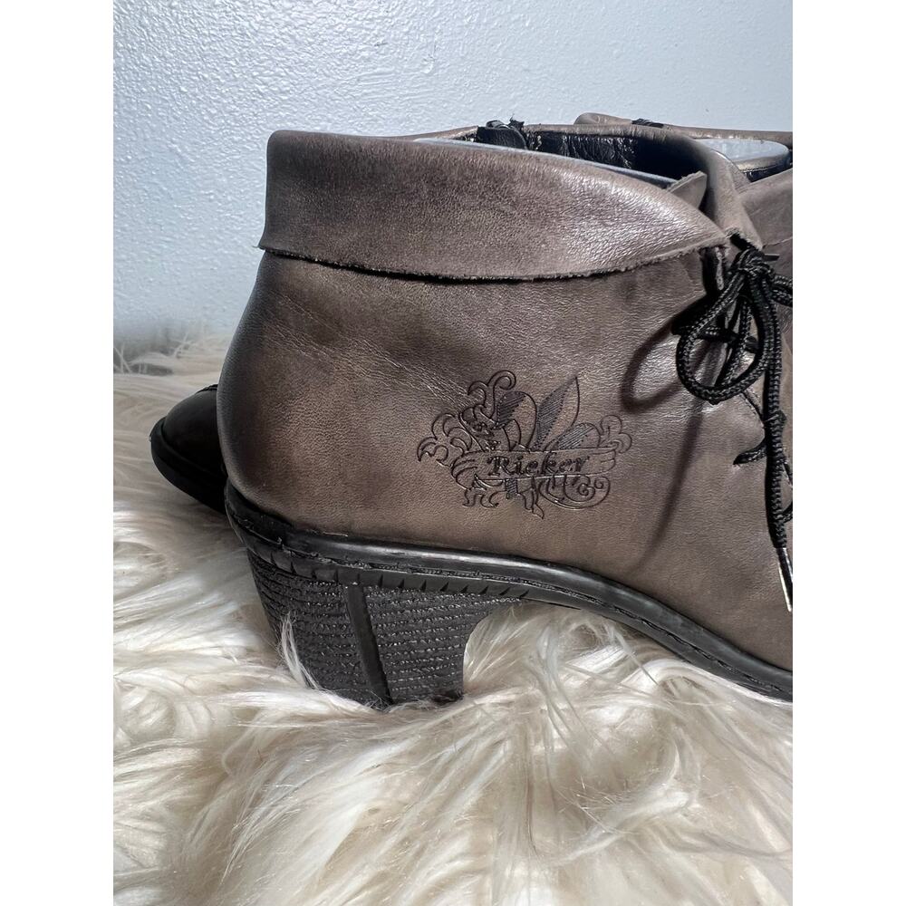 Rieker Rebecca Bootie Sz 41 9.5 Leather Low Heel Ankle Boot Western Whimsygoth - Picture 3 of 10